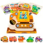 WuGU Puzzle in Legno per i Bambini 5 Pezzi, Giochi Montessori Bambino
