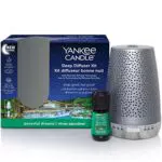 Yankee Candle kit di base Sleep Diffuser, Argento, Ricarica fragranza Peaceful Dreams per diffusore elettrico
