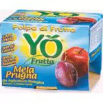 Yo frutta, Polpa mela e prugna bio, senza zuccheri, 2x100g