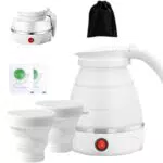 Youery Bollitore pieghevole da 600 ml, mini bollitore da viaggio