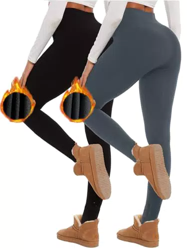 Yutdeng Leggings Invernali Donna Vita Alta Termici Leggings Senza Cuciture Foderati in Pile Caldo Leggings Donna Fitness Collant Calzamaglia Leggins Elastico Pantaloni
