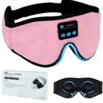 ZUXNZUX Mascherina Dormire Musica Wireless Bluetooth 5.0 Sonno Maschera 3D Cuffie Senza Fili con Altoparlanti Stereo HD per Sonnecchiare Viaggiare Yoga Meditazione Donna Uomo - Rosa