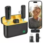 ZWOOS Microfono Lavalier per Telefono con Custodia di Ricarica
