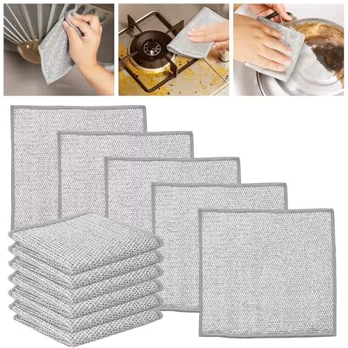 Filo Metallico Stracci Bifacciale in Microfibra per Lavare Piatti e Pentole