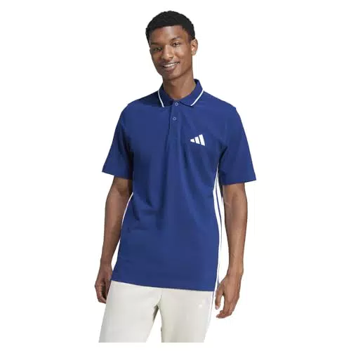Adidas Polo Shirt Uomo Essential Three Stripes Pique
