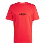 adidas Uomo Essentials Linear Single Jersey Tee, Pure Ruby/Black