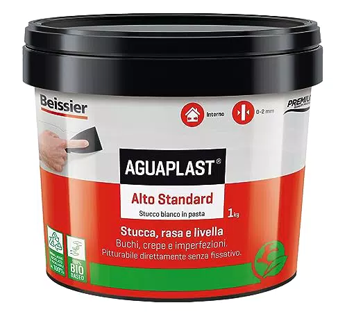 Aguaplast Alto Standard stucco bianco pronto all'uso per muro. Qualità superiore