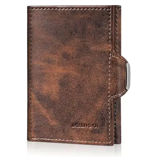AQIANGHUI Portafoglio Uomo Ultra Sottile con Protezione RFID e Porta Carte di Credito