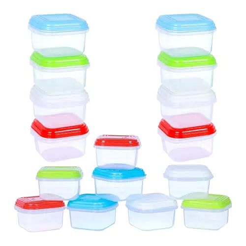 ARSUK Vasetti per Bambini 120ml - Piccoli Contenitori Plastica Freezer per Alimenti con Coperchi