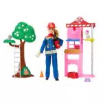 Barbie Carriere - Vigilessa del Fuoco, playset con bambola e caserma dei pompieri