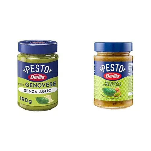 Barilla Pesto alla Genovese Senza Aglio e Pesto Basilico e Pistacchio Senza Glutine
