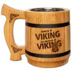 Norreno Boccale di Birra in Legno - Idee Regalo per Uomo e Papà a Natale