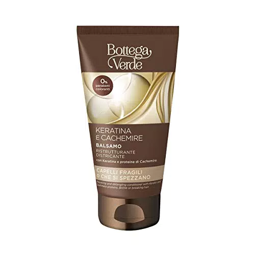 Bottega Verde, Keratina e Cachemire - Balsamo ristrutturante districante - con Keratina e proteine di Cachemire - capelli fragili o che si spezzano