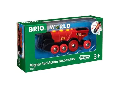 BRIO WORLD - Grande Locomotiva Rossa, Veicoli per Pista Trenino BRIO