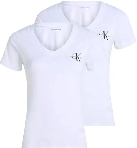 Calvin Klein T-Shirt Donna Maniche Corte Scollo a V