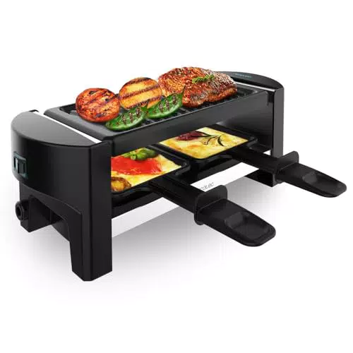 Cecotec Raclette Elettrica Cheese&Grill 3200 Pocket con Piastra Antiaderente