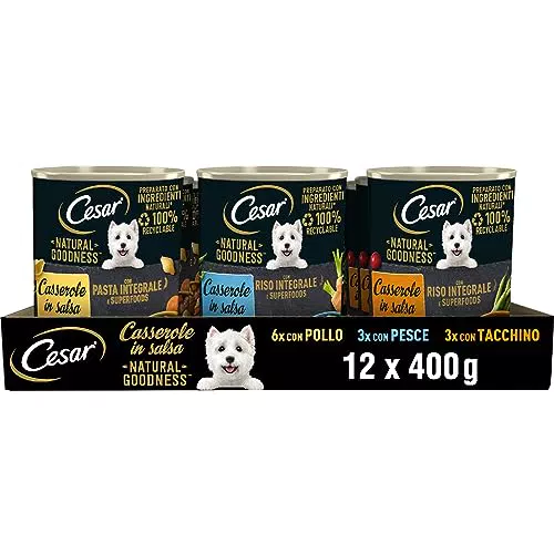 Cesar Casserole Cibo Umido per Cani Gusto Pollo, Pesce e Tacchino