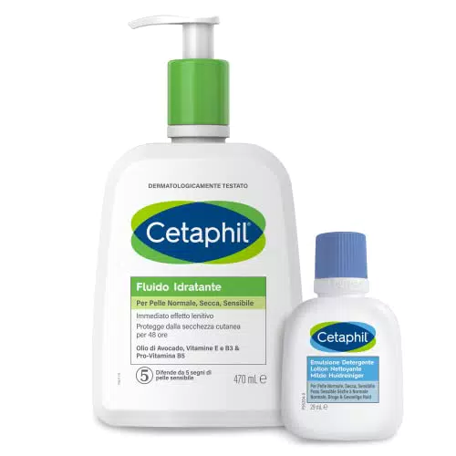 Cetaphil Crema Idratante Corpo Senza Profumo 470 ml + Detergente Viso e Corpo 29 ml