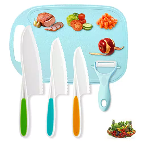 Coltelli sicuri per bambini, set in nylon riutilizzabile per la cucina e frutta