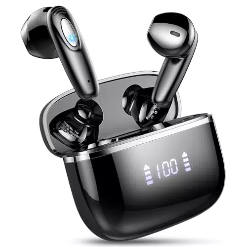 Cuffie Bluetooth 5.3 con Cancelling Noise e Microfoni ENC, Auricolari Wireless