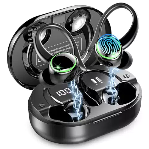 Cuffie Bluetooth 5.4 HiFi Stereo Sport con Cancellazione Rumore e Display LED