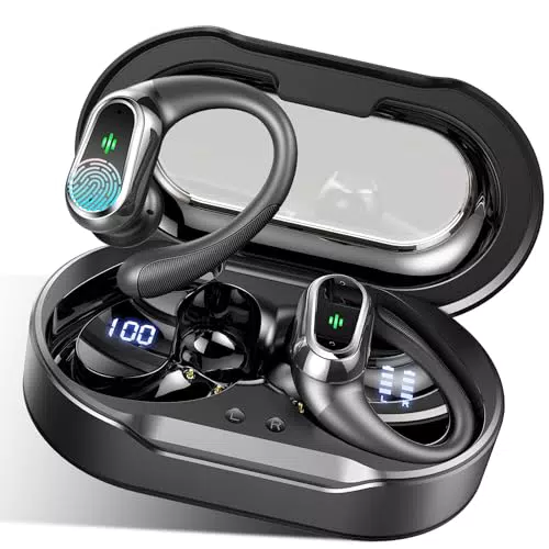 Cuffie Bluetooth Sport, Auricolari Bluetooth 5.4 ENC Riduzione del Rumore Mic