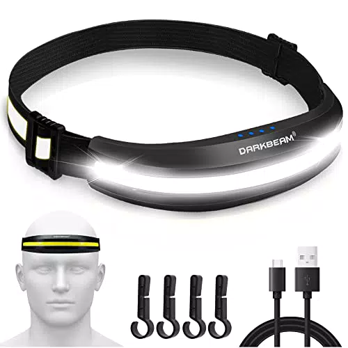 DARKBEAM Torcia Frontale LED Ricaricabile USB-C per Campeggio e Attività Outdoor