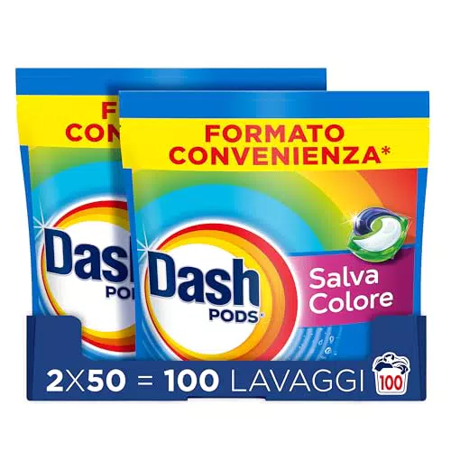 Dash Pods Detersivo in Capsule Salva Colore e Rimuove Le Macchie