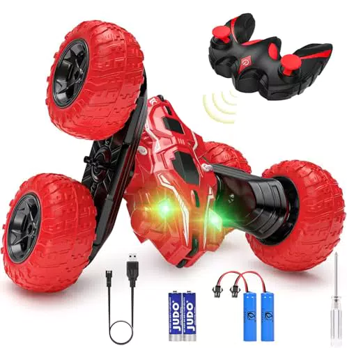 DDULEOG Macchina Telecomandata 4WD 2.4 GHz con Luce LED - Giocattolo per Bambini 3+ anni