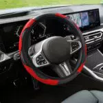 deemars Coprivolante in Pelle per Auto, Strass Colorati Elastico Volante Protettore