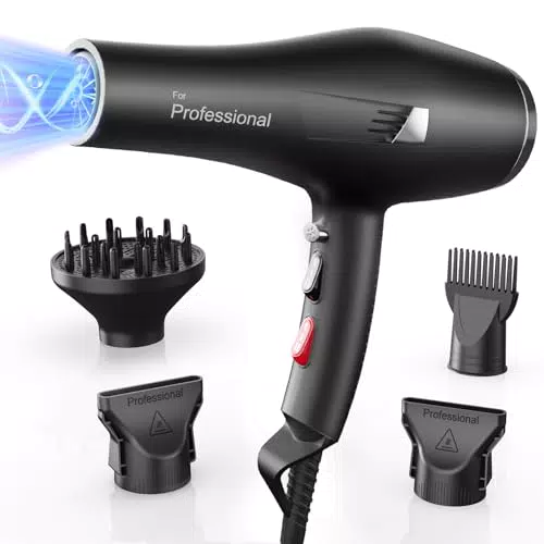 Dekuri Asciugacapelli Professionale 2000W con Tecnologia Ionica e Diffusore