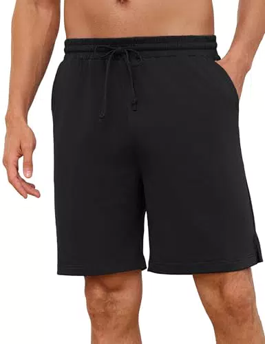 Demegimi Pantaloni del Pigiama da Uomo Cotone Pantaloni Bermuda Casual Pantalone Corto Pantaloncini Casual Corto Estivo con Coulisse e Tasche