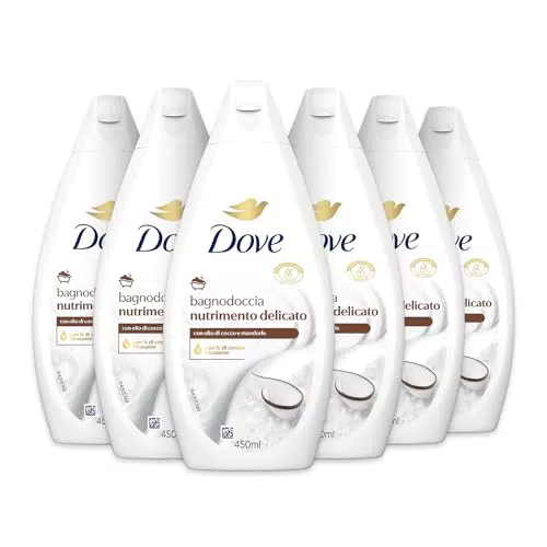 Dove Bagnodoccia Nutrimento Delicato Idratante Dermo-Naturale con Olio di Cocco