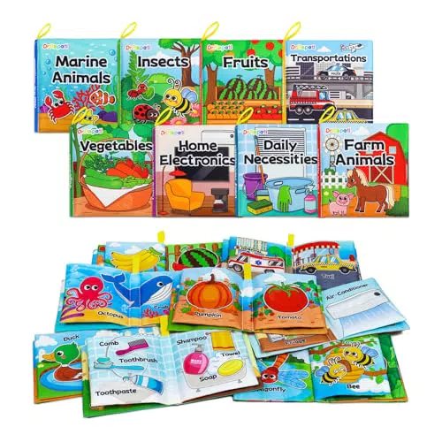 Dr.Rapeti Libri di Stoffa Educativi per Bambini - Libri Sensoriali Morbidi