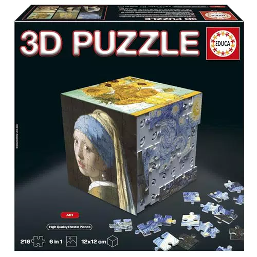 Educa 3D Puzzle Cube Arte - Gioco Creativo per Bambini dai 6 Anni