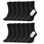 FALARY Calzini Donna 35-38 Uomo Nero 6 Paia Calzini da Uomo Calzini da Lavoro Calzini Neri da Equipaggio Calzini Lunghi Calzini in Cotone Traspirante Calzini al Polpaccio Calzini Antiscivolo