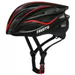 Favoto Casco Bici da Bicicletta - Certificato CE Casco da Corsa MTB Ciclismo Leggero per Uomo Donne Adulti Protezione di Sicurezza Taglia Regolabile L 58-61cm Nero Rosso