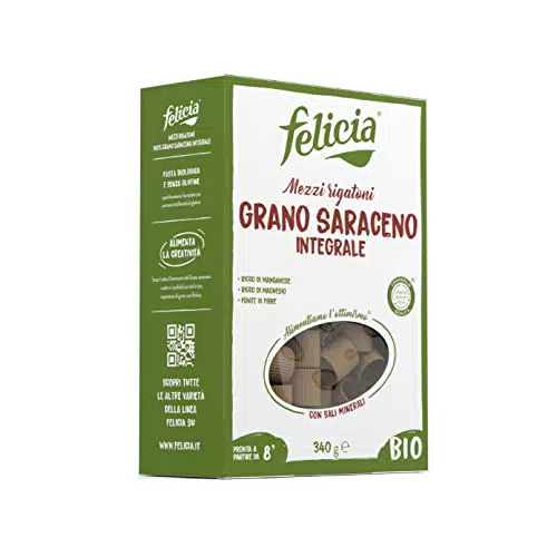 Felicia Mezzi Rigatoni di Grano Saraceno Integrale Senza Glutine Bio Vegan