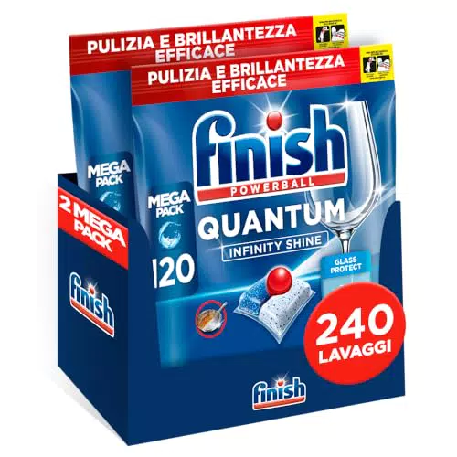Finish Quantum Infinity Shine - Detergente per Lavastoviglie Eff efficace