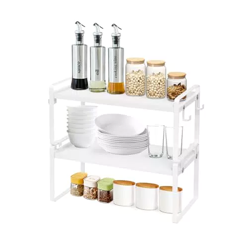 FURNITABLE Scaffale Portaspezie in Legno, Organizer Salvaspazio per Cucina