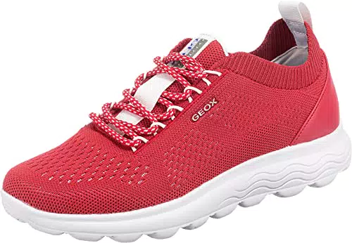Geox D Spherica A, Sneakers Donna, Rosso Red