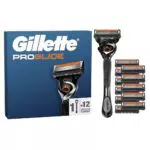 Gillette Proglide 1 Rasoio Barba E 12 Lamette Di Ricambio Con Doppia Lubrificazione Prima E Dopo Le Lame