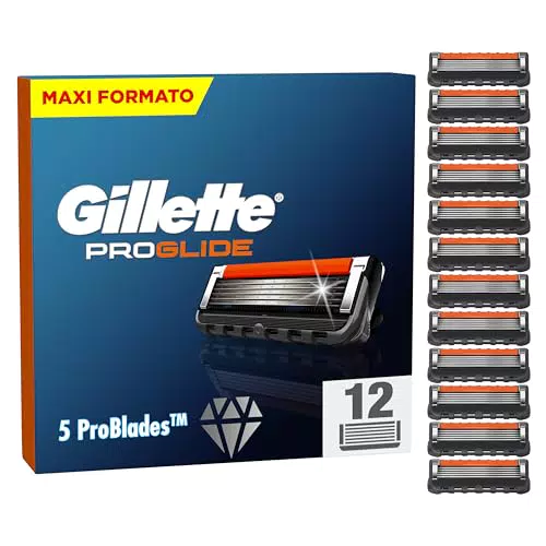 Gillette Proglide 12 Lametta Di Ricambio Per Rasoio Con Doppia Lubrificazione Prima E Dopo Le Lame E Lubrificazione EverGlide Per Una Profondità E Un Comfort Incredibili