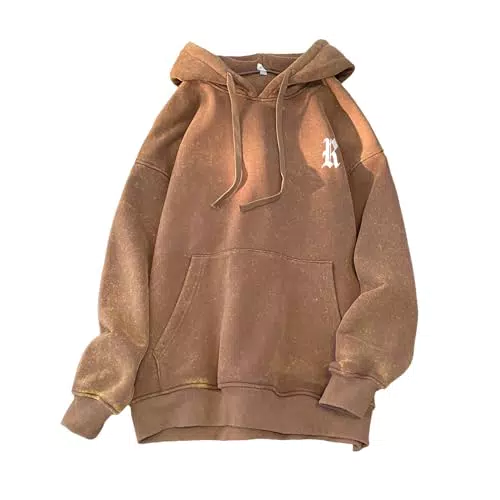 GURUNVANI Felpa con cappuccio vintage da uomo effetto invecchiato modello Xw99357