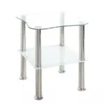 HAKU Möbel Tavolino acciaio inox, bianco, Acciaio inox