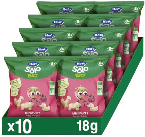 Hero Solo Snack Mini Puff alla Fragola 100% Biologico Senza Additivi