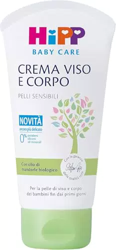 HiPP Crema Idratante Viso e Corpo per Bambini e Neonati - Pelli Sensibili, Bio
