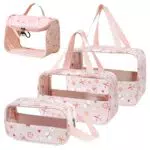 HWSWSH 4 Pz Set di Borsa da Toilette Trasparente, Borsa Cosmetica da Viaggio Impermeabile