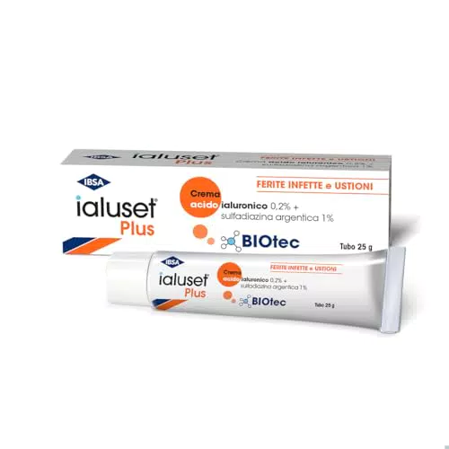 ialuset Plus Crema 25g - Per il trattamento di ferite infette e ustioni
