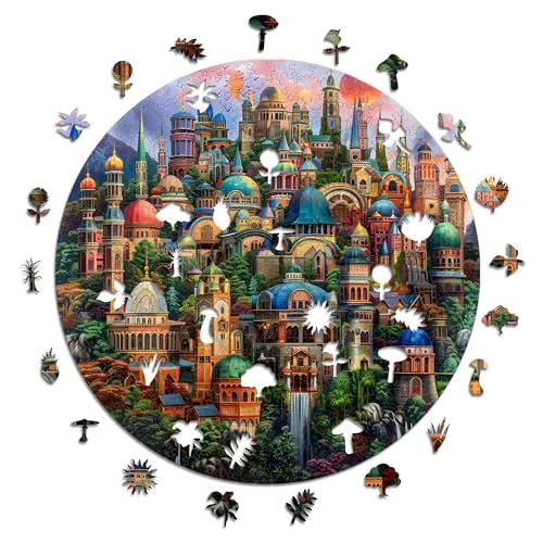Iconic Puzzles Dimore Incantate - Puzzle in Legno Sostenibile per Bambini e Adulti